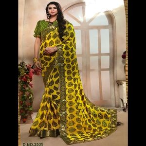 Designer Chiffon georgette saree with fancy border